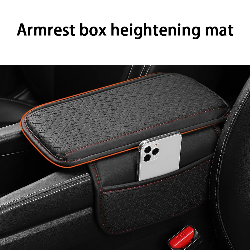 Cojín Universal para reposabrazos de coche, cubierta protectora de cuero PU transpirable para caja de consola central, reposabrazos antiarañazos