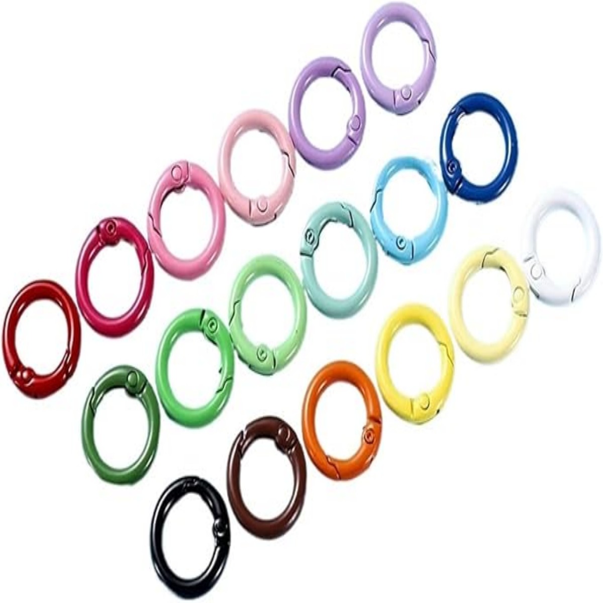 5Pcs/Lot 21 Colors Metal O Ring Spring Clasp Openable Round Carabiner Keychain Clips Hook Dog Chain DIY Jewelry Buckle Connector