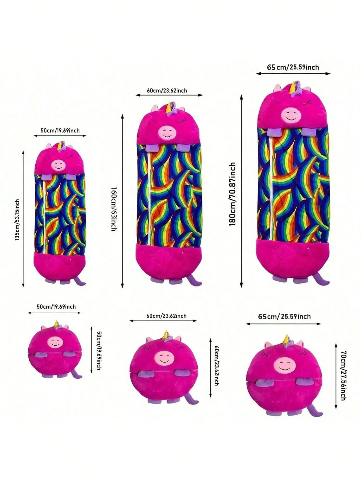 Saco de dormir de felpa de dibujos animados para niños con almohada, saco de dormir de animales para bebés, almohada de muñeca suave incluida para regalo de cumpleaños