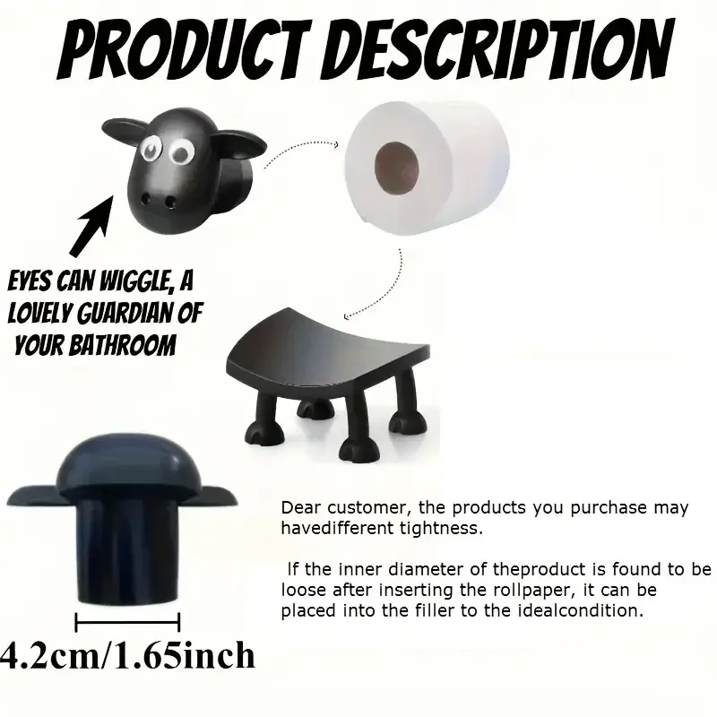 1/3PCS Schafe Wc Rollen Halter Lustige Wc Papier Halter Freistehende Badezimmer Set Schwarz Schafe Rollen Rack nette Badezimmer Dekor