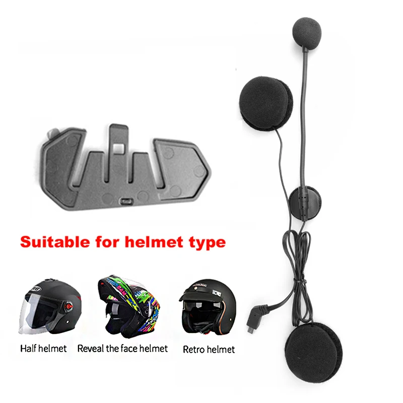Base y Cable de accesorios para auriculares de casco de motocicleta para auriculares de casco E1