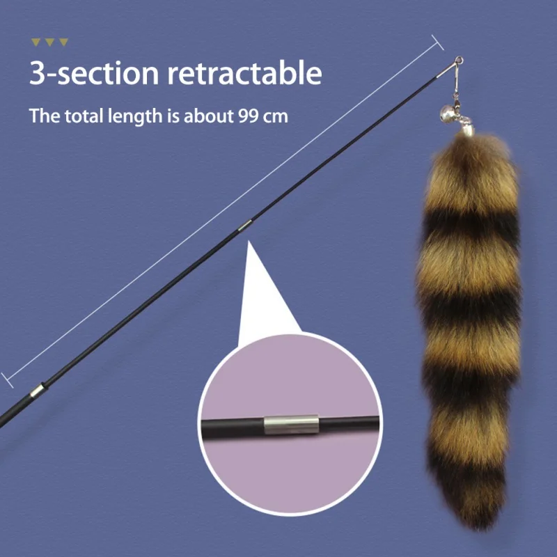 ตลกสัตว์เลี้ยงแมว Stick Fox ผมเปลี่ยนหัวความเหนียวดี Feather Stick ของเล่นแมว
