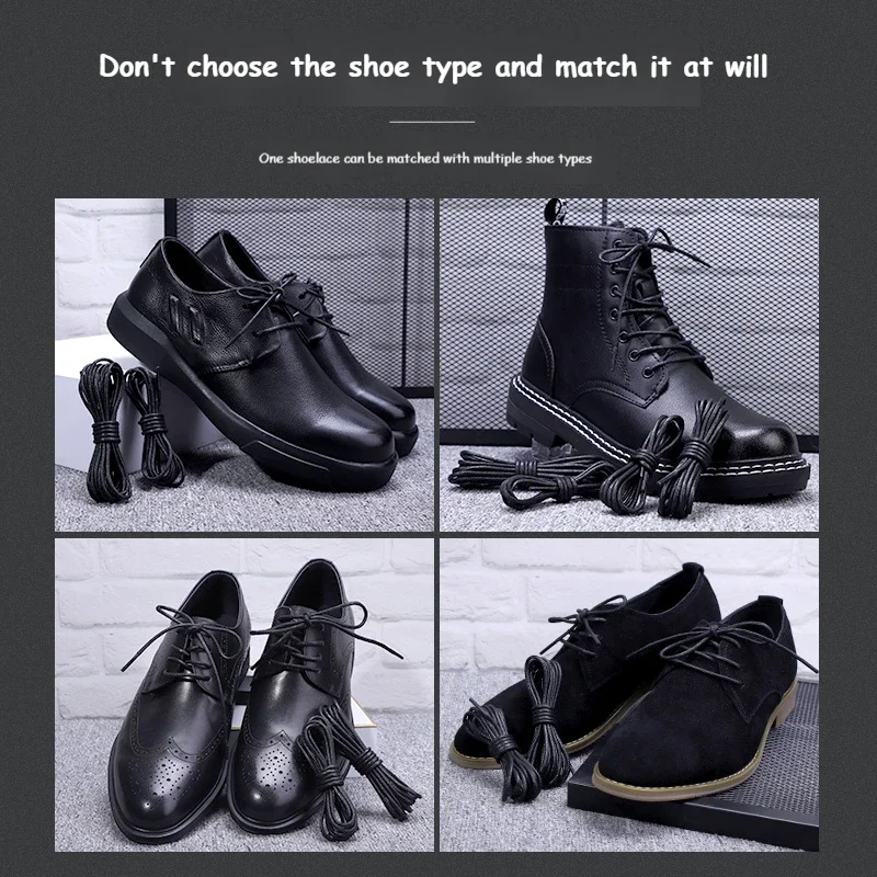 Bông Sáp Rắn Vòng Dây Giày Bền Polyester Dây Giày Oxford Dây Giày Bốt Thắt Dây Da Chống Thấm Nước Dây Giày 11 Màu