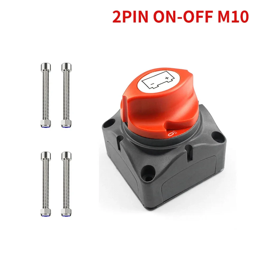 48v 24v 12v interruptor de desconexão da bateria do carro cortar 2 posições 2 pinos m10 275a interruptor de conexão da bateria para barco marinho