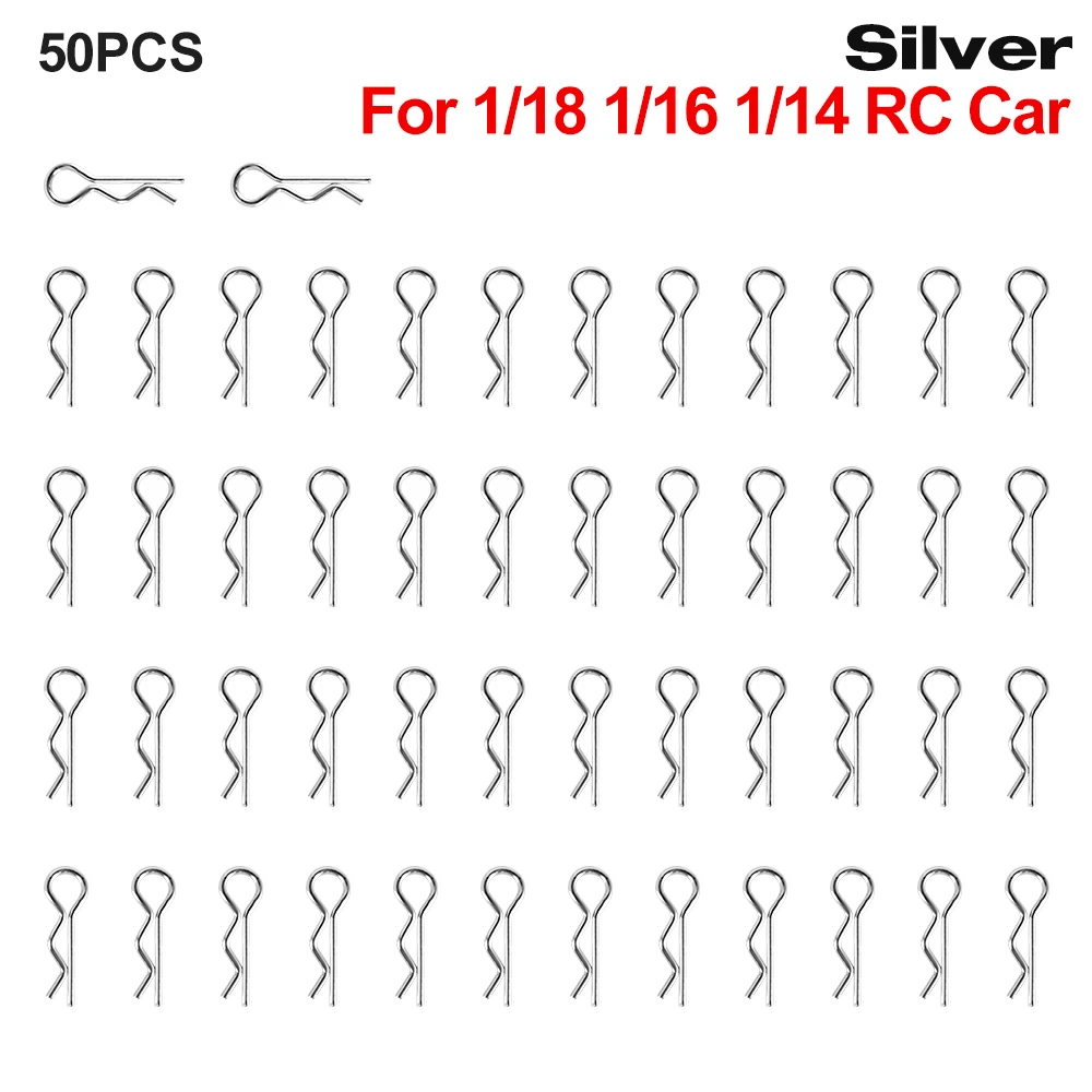 9IMOD 50/100pcs RC Body คลิป 1/7 1/8 1/10 1/12 1/14 1/16 1/18 โลหะ R หัวเข็มขัดรถบรรทุก Buggy SHELL Pins RC อะไหล่รถยนต์