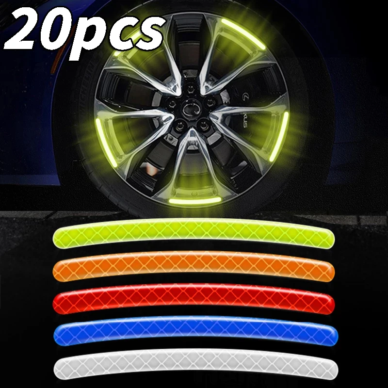 20 Chiếc Xe Ô Tô Xe Máy Bánh Xe Trung Tâm Phản Quang Dán Xe Ô Tô Trang Trí Sọc Băng Dán Decal Dán Xe Tự Động Bên Ngoài Phụ Kiện