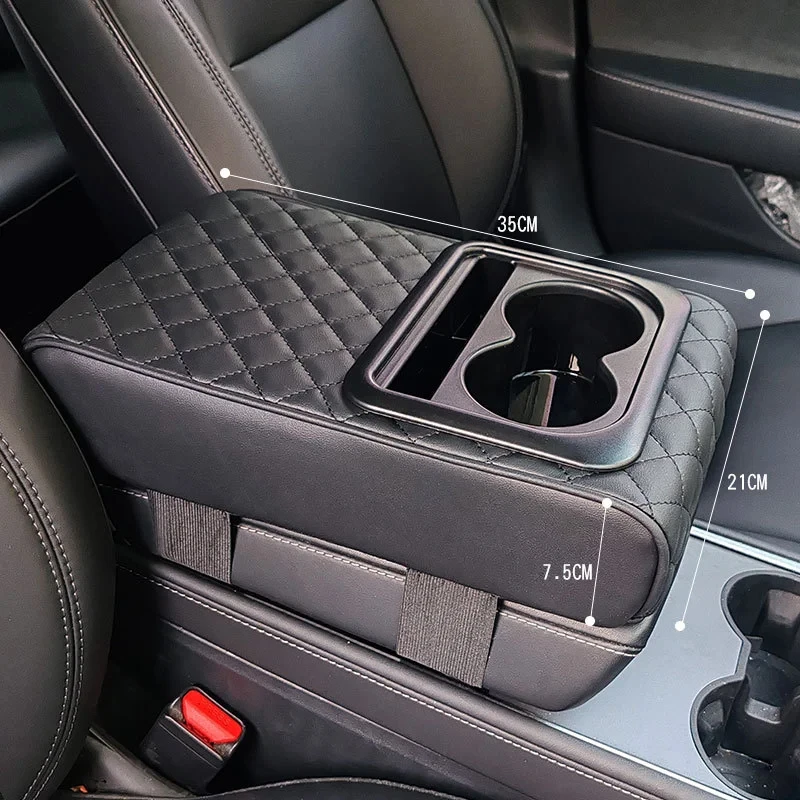 Caixa de apoio de braço para carro, almofada de reforço, apoio de braço central, suporte de copo de água, caixa de armazenamento, suprimentos para carro