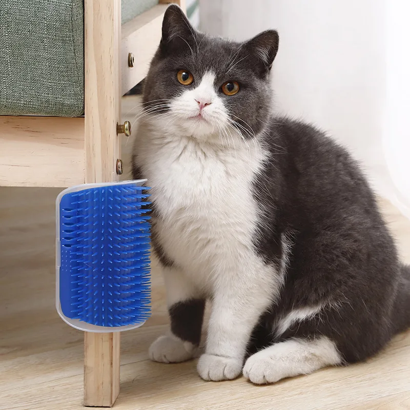 猫コーナーブラシコームマッサージャー猫アーチ用プラスチックスクラッチャー毛取りコームグルーミングマタタビ猫セルフクリーニング猫供給