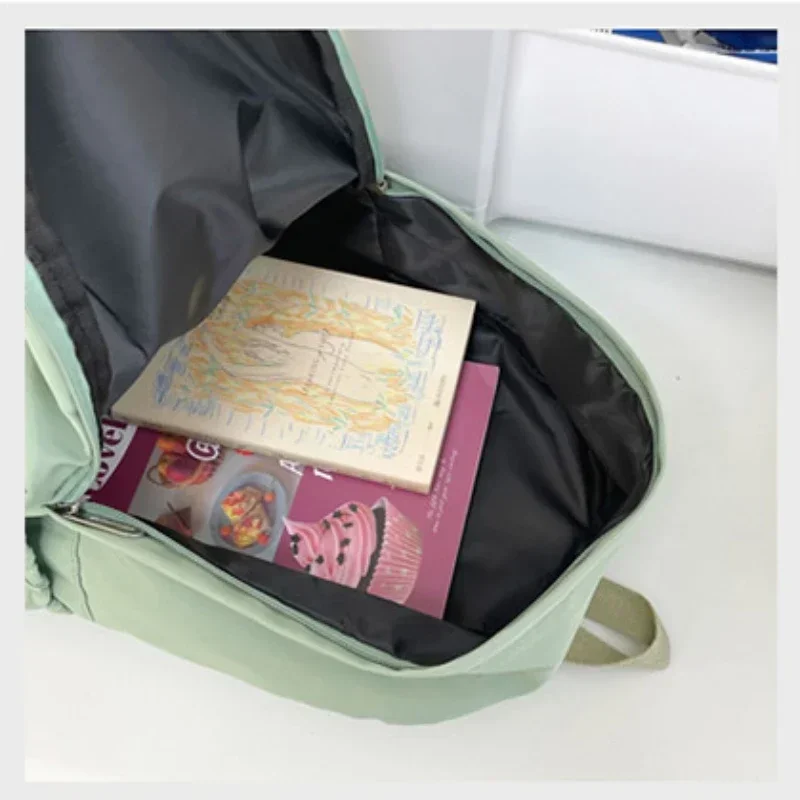 여성 Schoolbag 방수 대용량 학교 배낭 간단한 지퍼 솔리드 컬러 소녀 캐주얼 학교 가방 학생 배낭