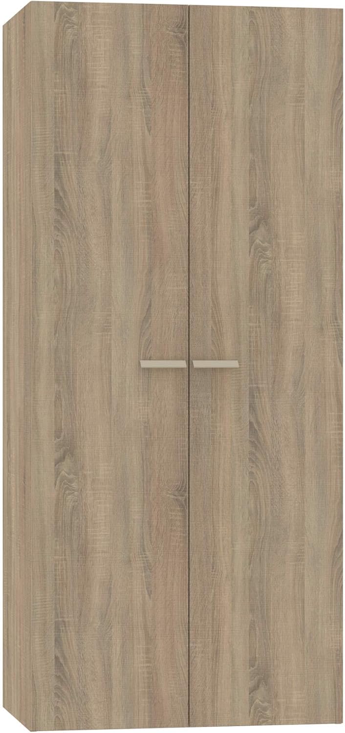Armario Dormitorio Ropero 2 Puertas, Roble Cambrian, 180x79x52 cm(Alto x Ancho x Fondo), Mueble Auxiliar Moderno, Colección Tibe