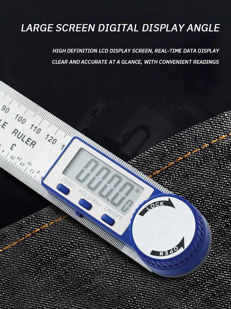 Two in One Digital Display Angle Ruler Multifunction Large Screen Display Plastic Protractor Caliper Vernier Caliper 1pc
