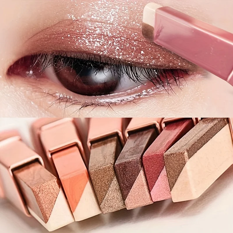 อายแชโดว์สีคู่ Pearlescent อายแชโดว์ดินสอ Glitter Liner Highlighter Multicolor Eye Shadow Eyes แต่งหน้าเครื่องสําอาง