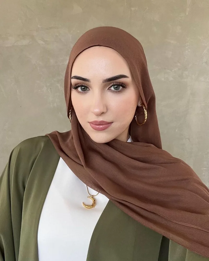 レーヨン-女性用コットンヒジャーブ,イスラムスカーフ,イスラム教徒,女性用ターバン,プレーンショール,ビスコース,2024