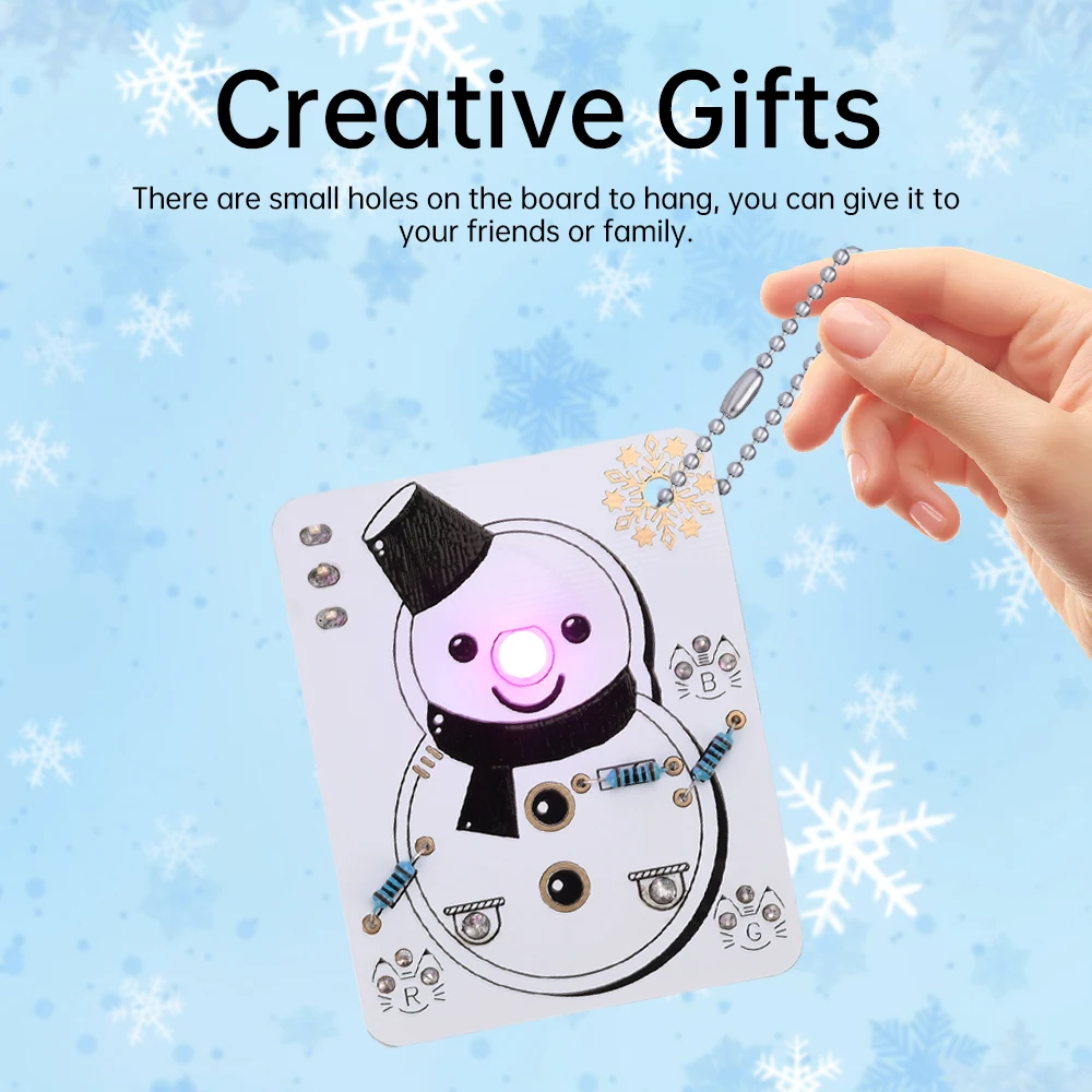 Muñeco de nieve LED con temática de hielo y nieve, aprendizaje electrónico para principiantes, kit de soldadura divertido, kit de bricolaje, módulo de tubo emisor de luz LED, kit de muñeco de nieve DIY