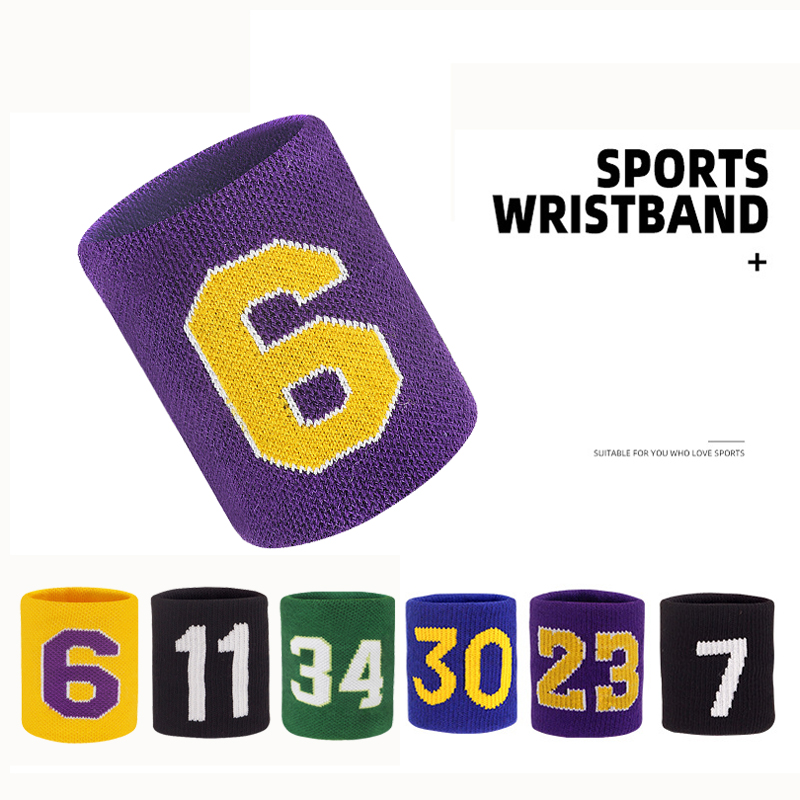 Pulseras deportivas Pulseras de fitness de baloncesto Muñeca para deportes al aire libre Absorbe el sudor Pulseras de tenis Número de estrella de baloncesto