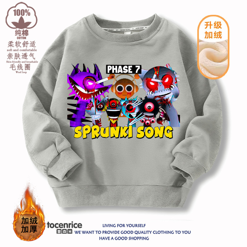 Sprunki 어린이용 후드티, Incredibox 후드티, 따뜻한 스웻셔츠, 부드러운 의류, 만화 순면, 두꺼운 후드티, 겨울