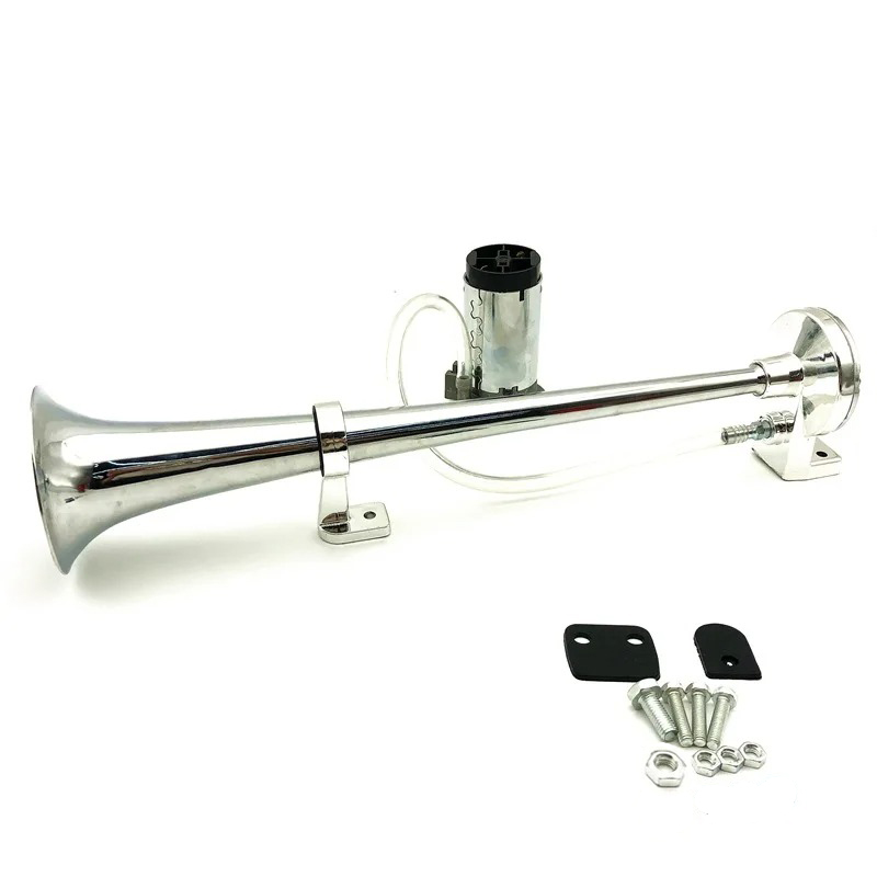 ユニバーサル 17 インチシングルトランペット車のエアホーン 12V コンプレッサー 150DB 超大音量エアホース車のホーンスピーカートラックボートオートバイ用