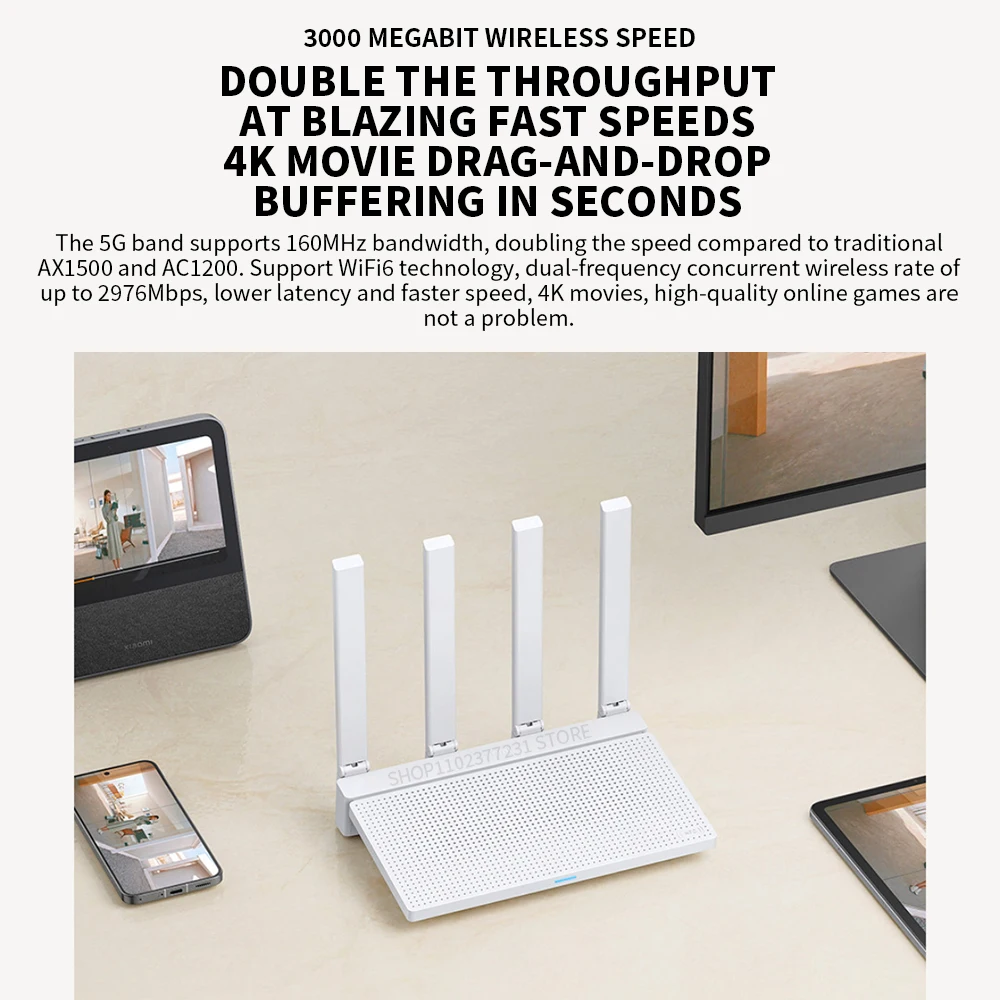 Nieuwe Xiaomi Router AX3000T IPTV Mesh Netwerken Gigabit Ethernet-poorten Gaming Gaspedaal Repeater Modem Signaalversterker CN