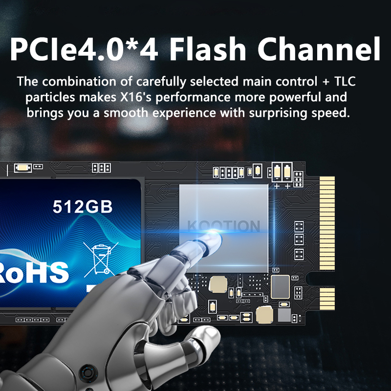 KOOTION X16Plus SSD NVMe M2 1TB 2TB 512GB disco duro interno de estado sólido PCIe 4.0x4 2280 SSD M.2 unidad para PS5 portátil PC