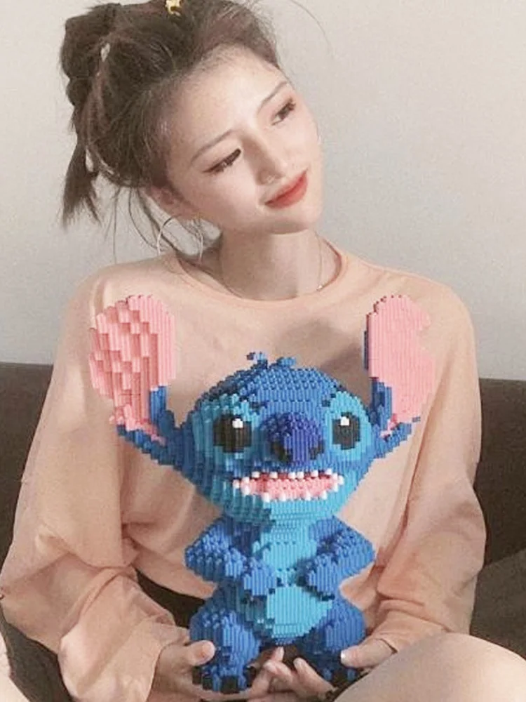 Nette Disney Baustein Stich Riesen Stitzer Montage Spielzeug Geschenk Schreibtisch Dekoration Statue Ornament Spielzeug Kinder Geburtstag Geschenke