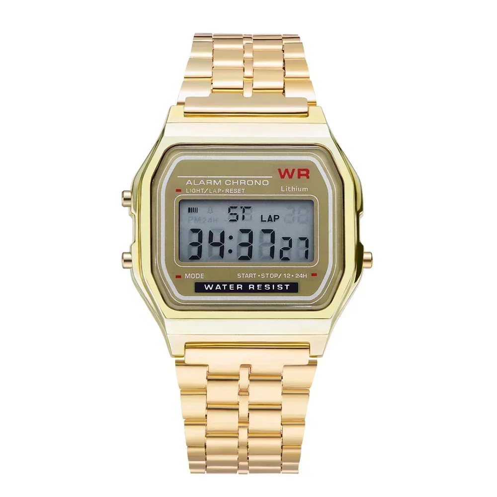 Retro quadrado relógios eletrônicos display digital feminino relógio rosa ouro prata luxo senhoras relógios de pulso relojes para mujer