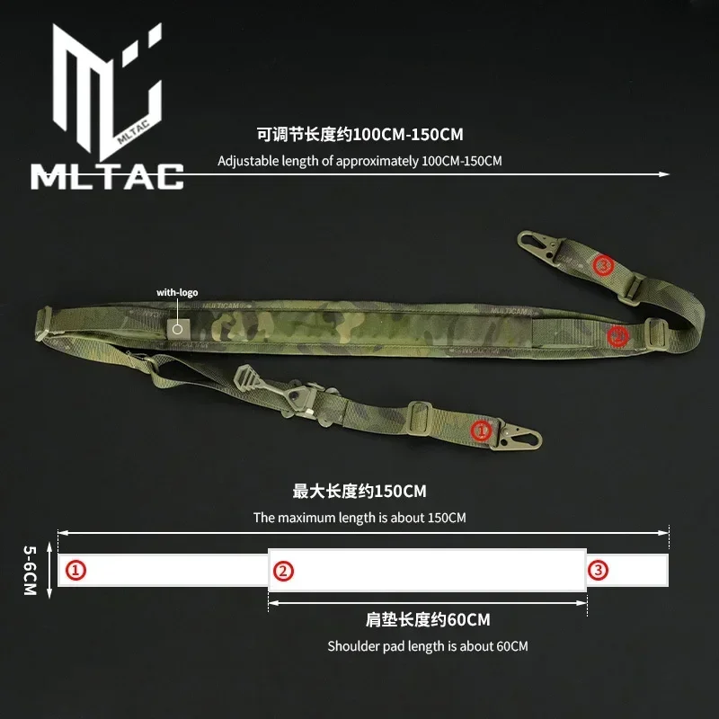 Tactical 2 Point Modular Rifle Sling Shooting Hunting Weapon Fast Shoulder Strap Portable Adjustable Sling Rope Fit M4 Ak Ar15