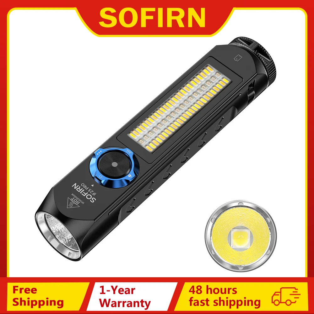 Sofirn IF23 PRO RGB luz 5000lm XHP70B potente linterna LED 21700 5V 3A USB C antorcha recargable con magnético