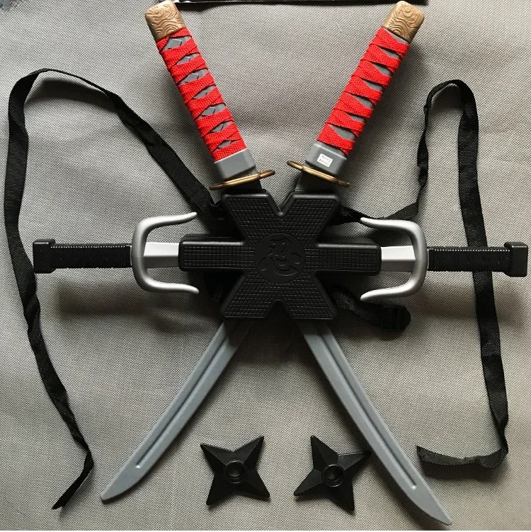 55 ซม.ฮาโลวีน SAMURAI Ninja พลาสติก Retro ยาวมีดกริช 7 ชิ้นชุด Deadpool Cos คู่ดาบเครื่องแต่งกาย Props ของเล่น