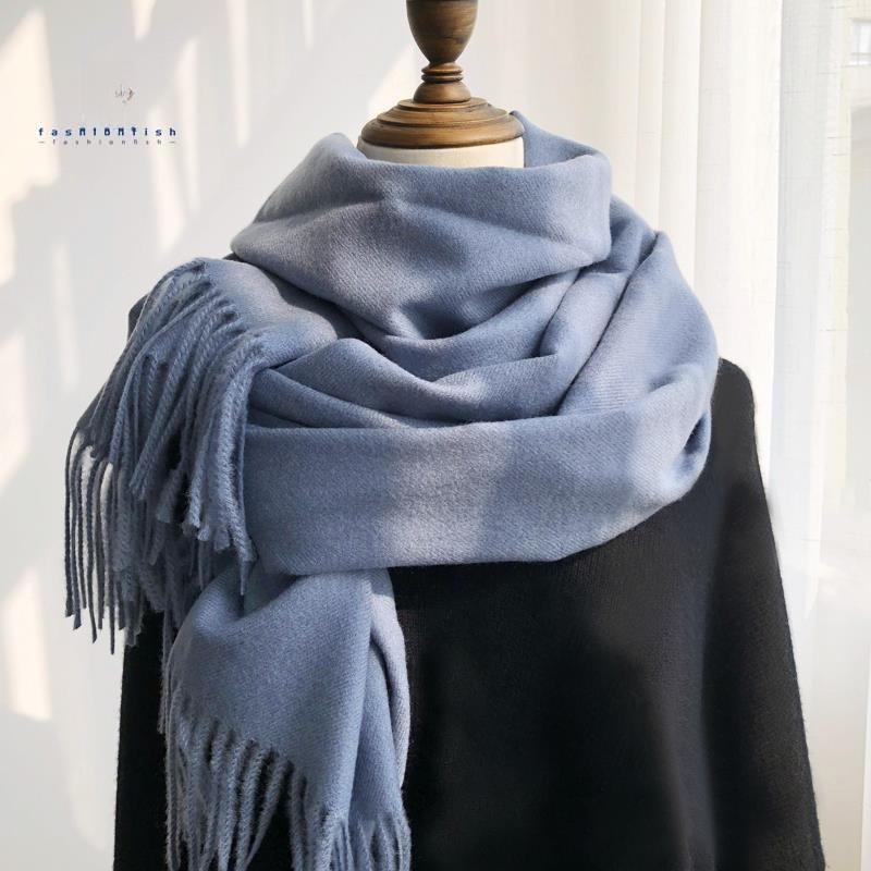 長い暖かさスカーフショルダーラップ男性女性カップルシンプルなスタイルピュアカラー秋冬韓国語バージョンビジネスカジュアルアクセサリー