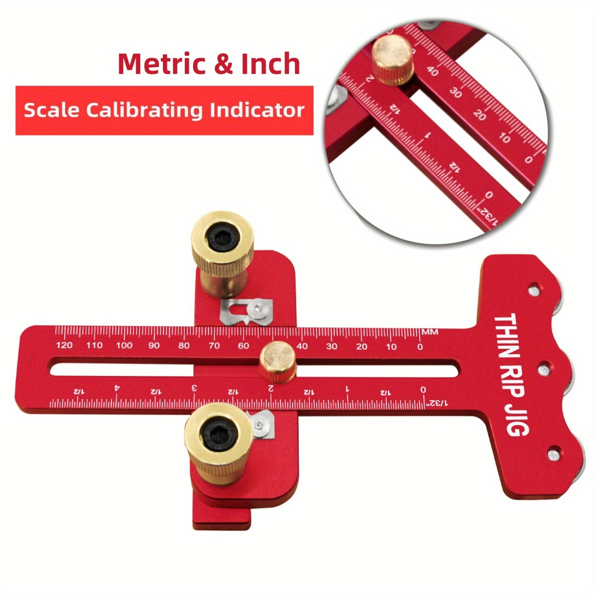 Thin Rip Table Saw Jig - 3 Pulleys Thin Rip Jig, Table Saw Guide Fits For 19# and 30# T Slot and For 3/8in X 3/4in U Slot