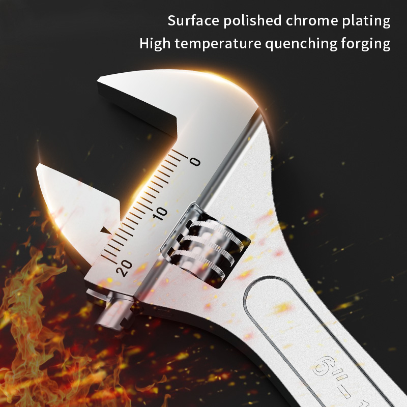 Rayenr chave ajustável grande openin alça longa chave universal aço carbono oficina mecânica ferramentas de reparo manual