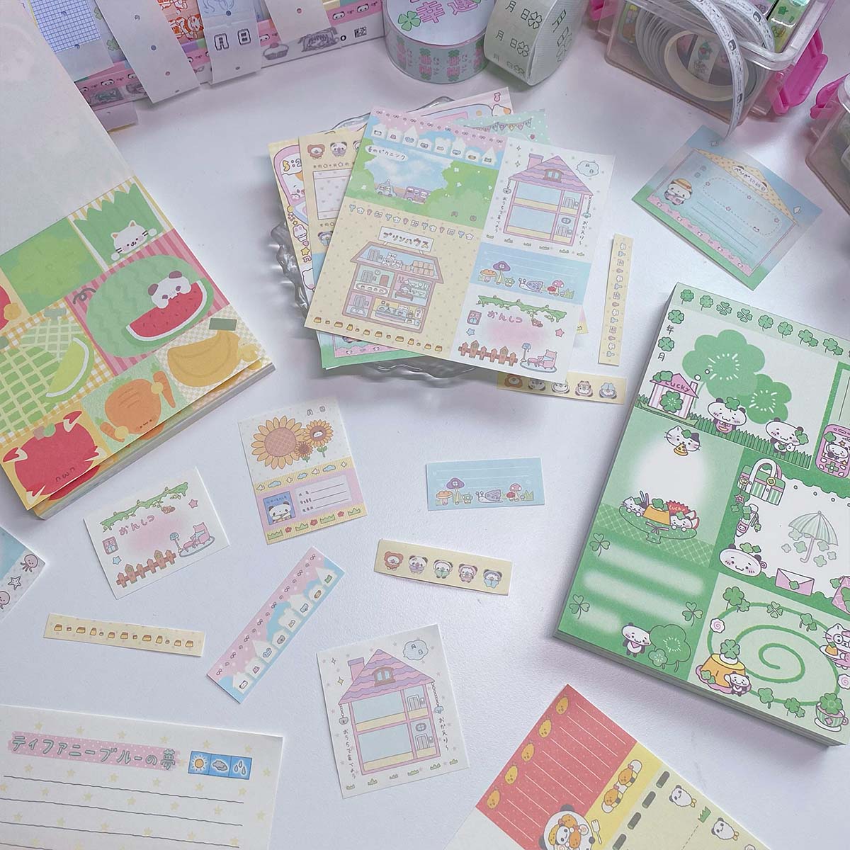 120 fogli di carta memo kawaii 12 stili bloc-notes collezione scrapbooking materiale carta per arte fai da te artigianato album ufficiale pianificatore