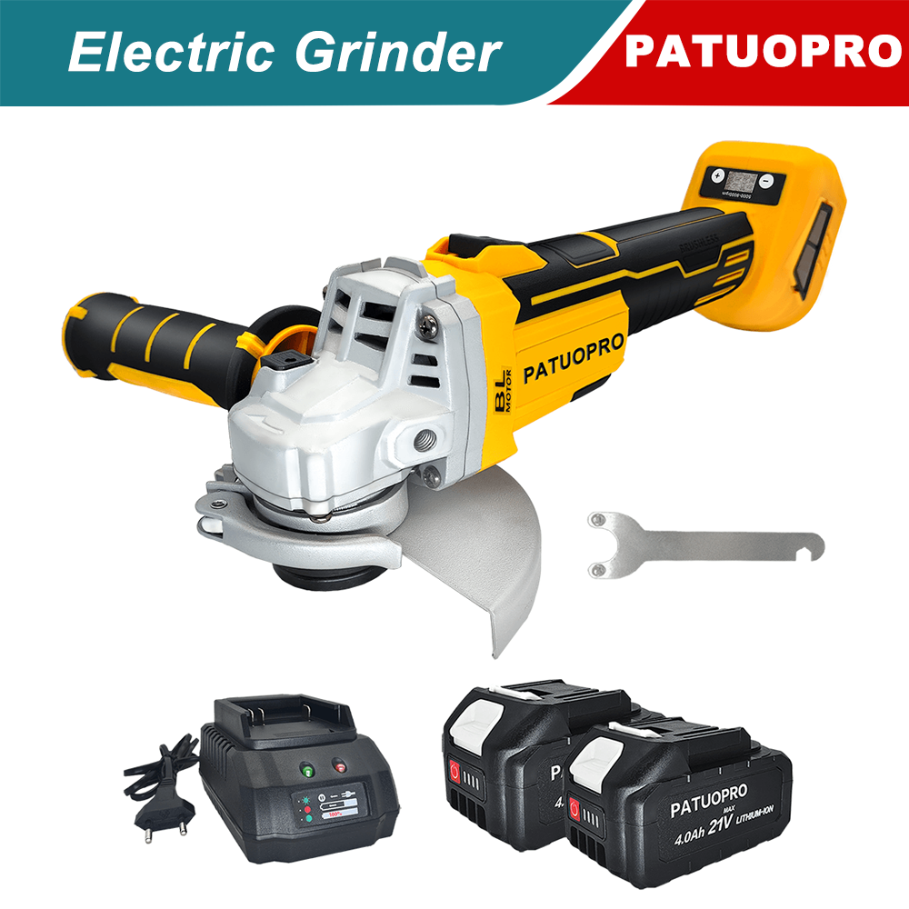 Amoladora angular eléctrica inalámbrica sin escobillas de 125mm, máquina pulidora de corte, pantalla Digital de velocidad, herramienta eléctrica compatible con batería Makita de 18V