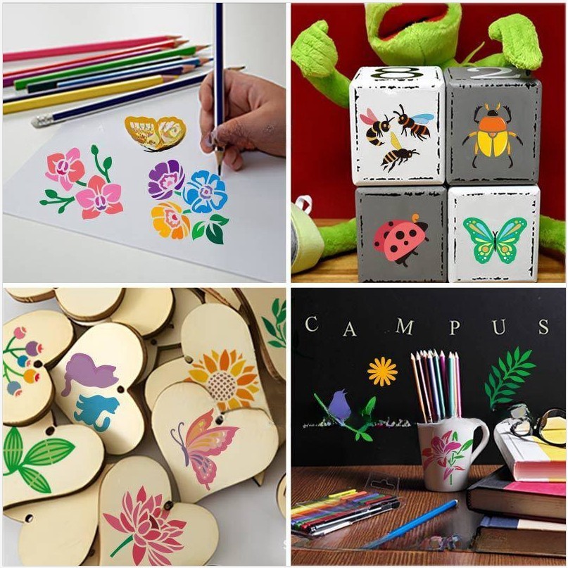 64/20 шт. шаблон для рисования растений и цветов полый шаблон для граффити распылительная форма