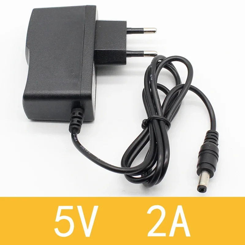1 Chiếc 5V2A Mới AC 100V-240 Adapter Chuyển Đổi DC 5V 2A 2000mA Cung Cấp Điện EU cắm DC 5.5Mm X 2.1Mm