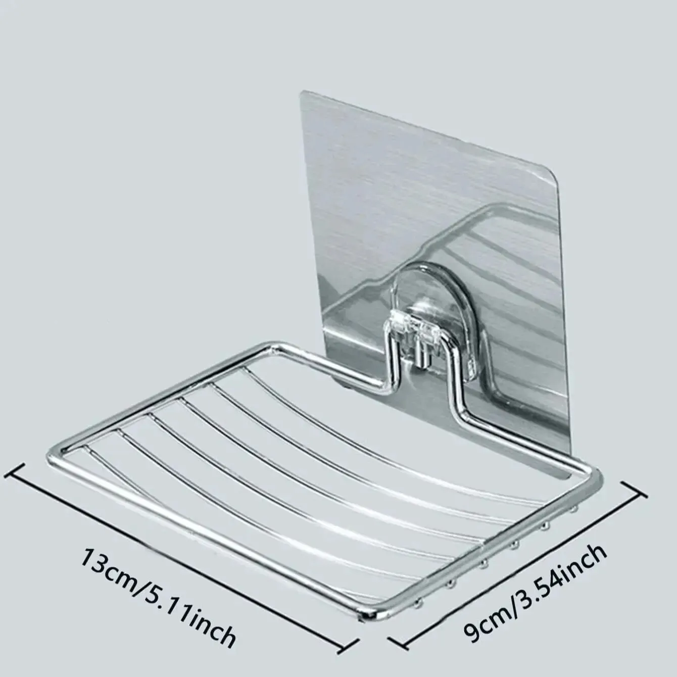 1pc de aço inoxidável saboneteira caixa luz prateleira luxo punch-livre prego-livre banheiro única camada dreno parede pendurado