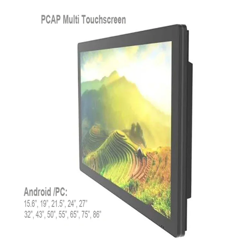 PC todo en uno con pantalla táctil capacitiva negra USB barata confiable de 10 puntos con retroiluminación LED LCD nuevo producto