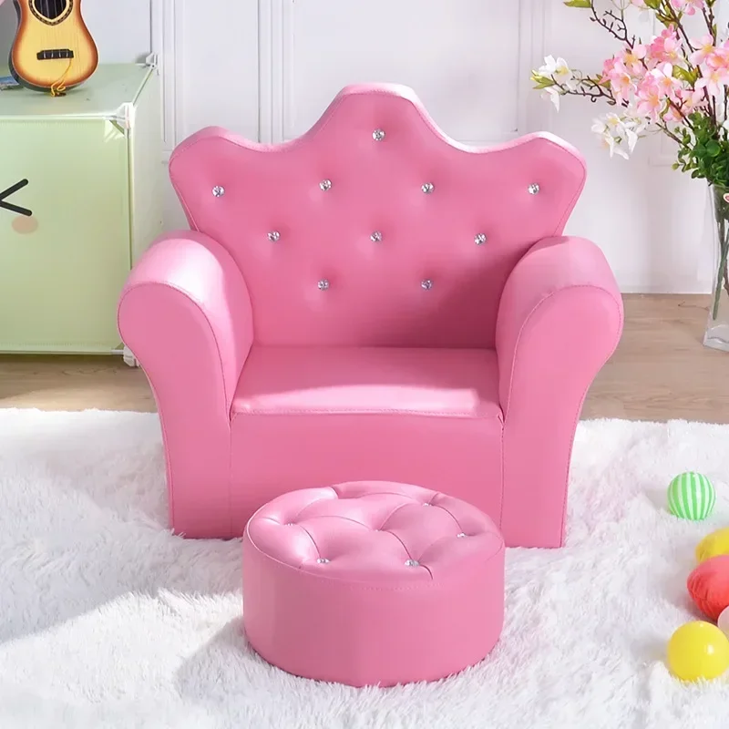 Proveedor de alta calidad de muebles para niños, sofás, estilo coreano, corona, hebilla, combinación de sofá, taburete de moda