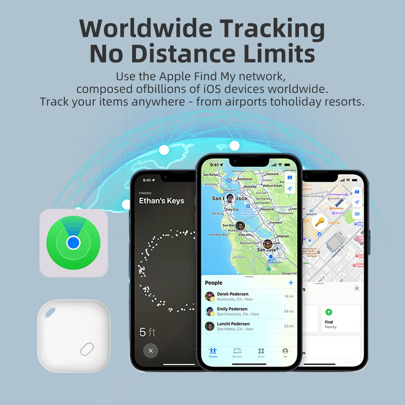 Smart Tag for apple Airtag GPS Position Tracker Kid Key Tracker Finder Device Anti-lost Alarm Locator Works with iOS Find My
