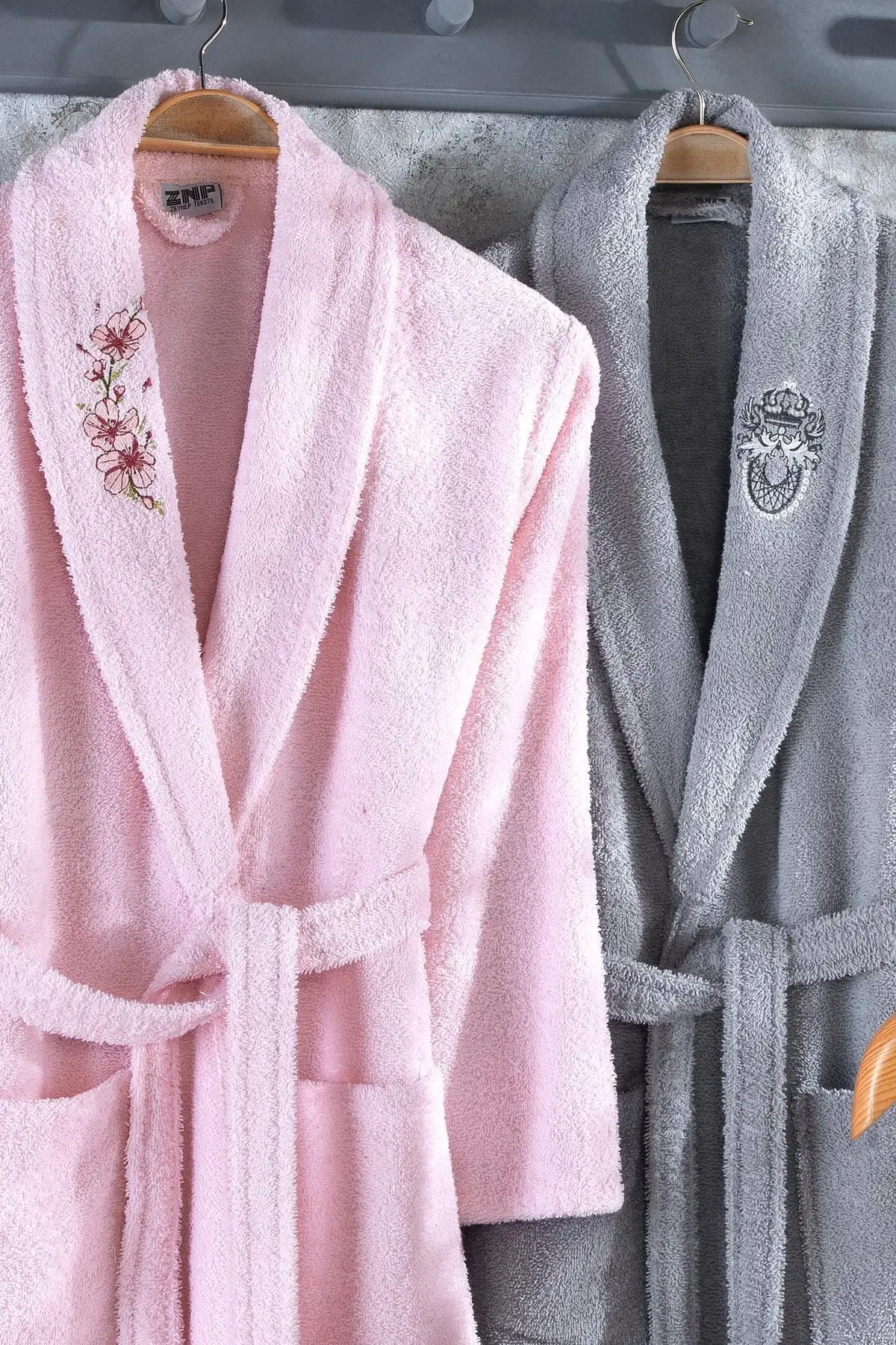 Jubah Mandi 4 Bagian Sulam 100 Katun Set Jubah Mandi Set, Rusia, Eropa, Set Kamar Mandi, Set Bak Mandi, Handuk Wajah, Tubuh