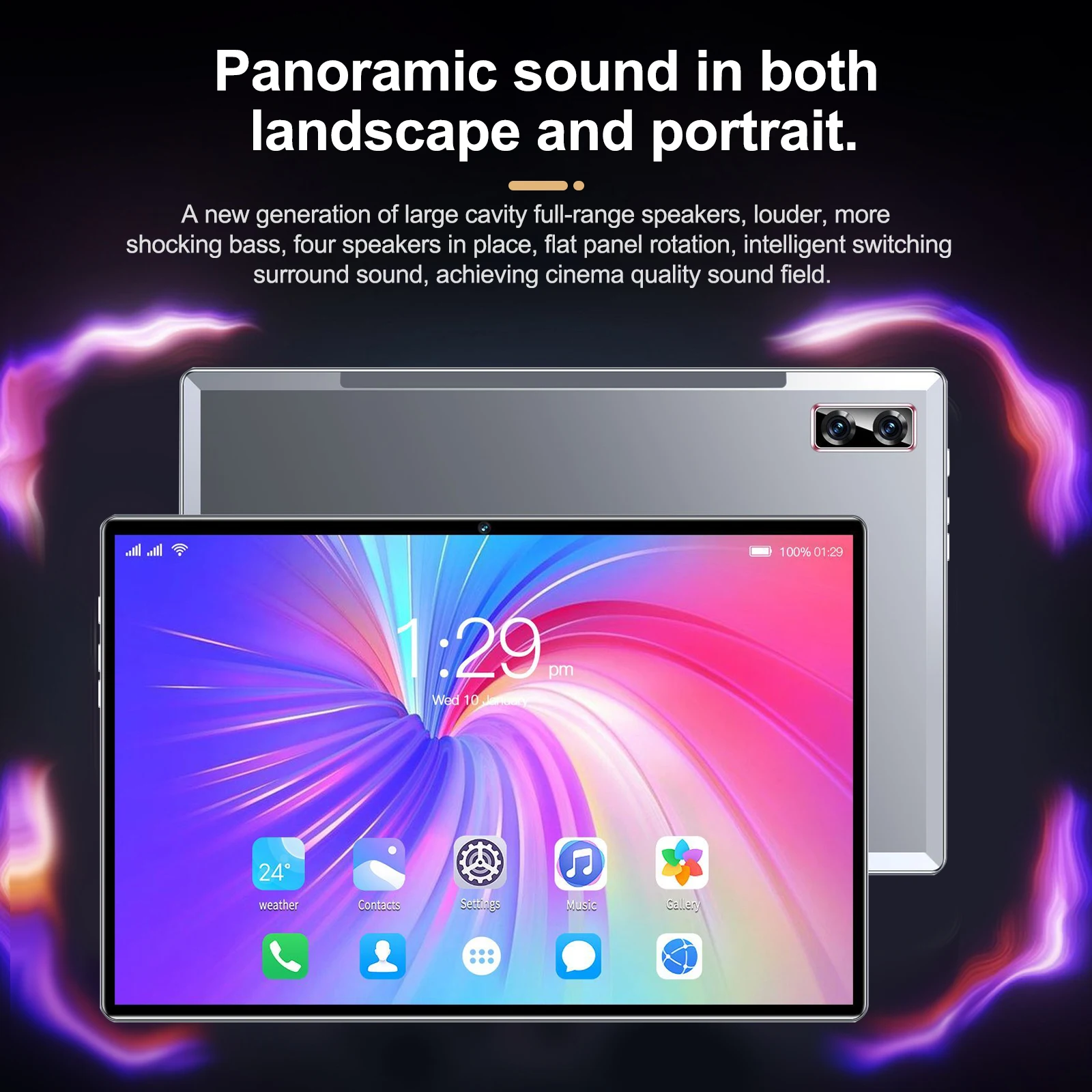 Tablette originale 10 Pro, écran HD de 10.1 pouces, 8 go + 256 go, Android 11, visage débloqué, batterie de grande capacité 6000mAh, Snapdragon 860
