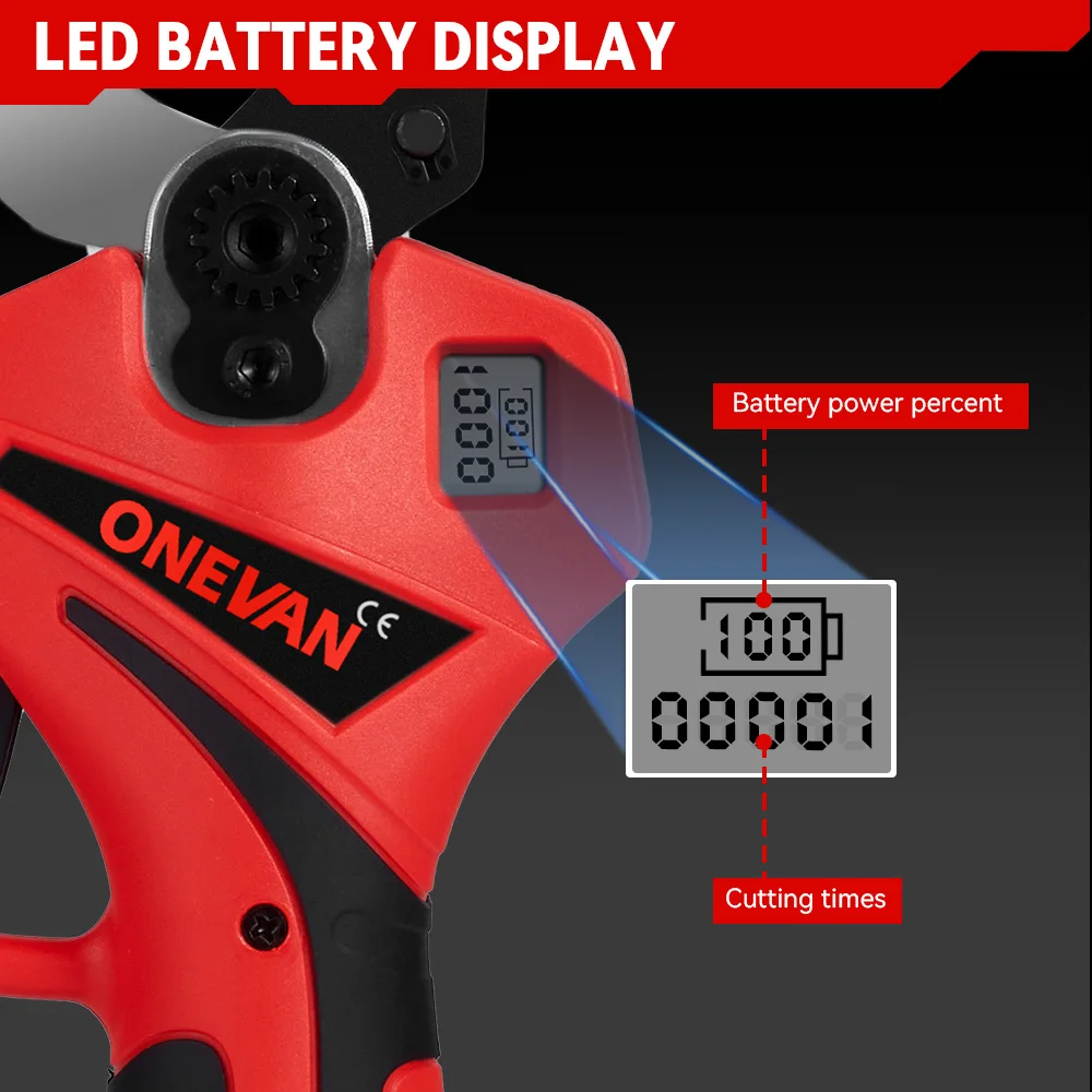 ONEVAN Brushless Electric Scissors Cordless Pruning Shear Tree Garden Cutter Trimmer Power Tools For 21V 18V Battery