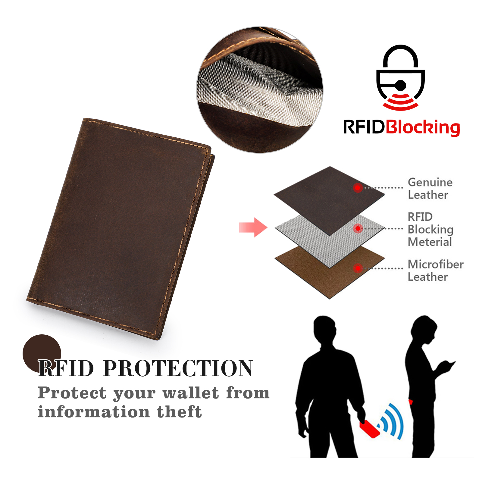 Capa de couro retrô para passaporte, bloqueio rfid para cartões, carteira para passaporte de viagem, organizador de documentos, estojo com 1 porta-canetas, homens e mulheres