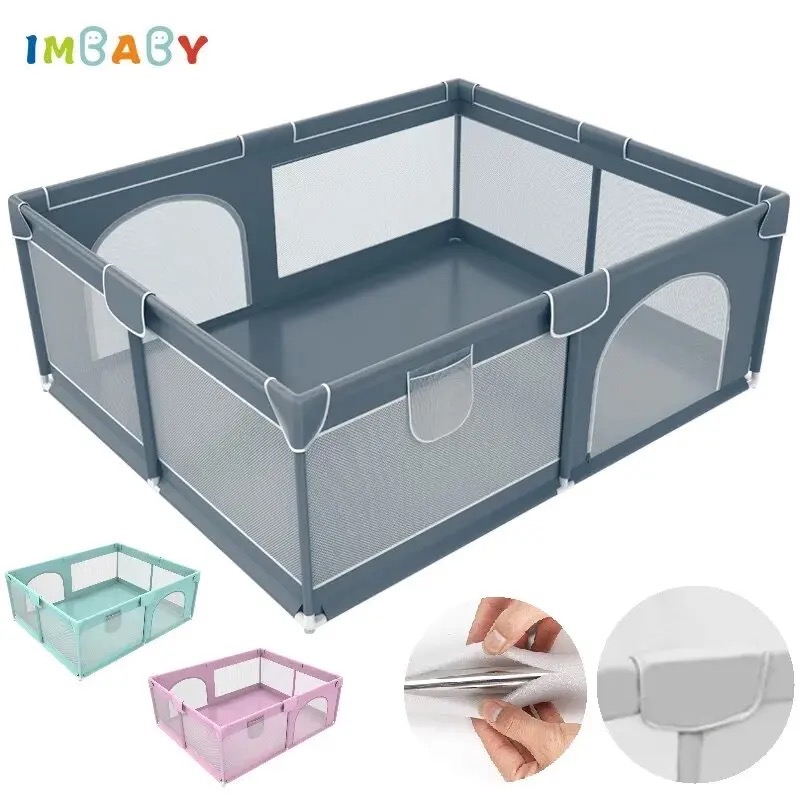 150*180 ซม.เด็ก Playpen สําหรับเด็กความปลอดภัย Barrier รั้วเด็กวัยหัดเดินลื่นสนามเด็กเล่นฟองน้ํา Anti-Collision Double ประตู Ball Pool