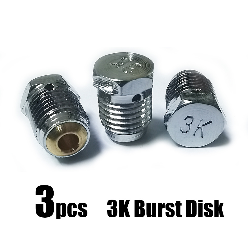 3pcs HPA Compressed Air CO2 Tank Regulator Valve Burst Safty Disk Disc 1.8K , 3K , 5K , 7.5K Cylinder Bottle
