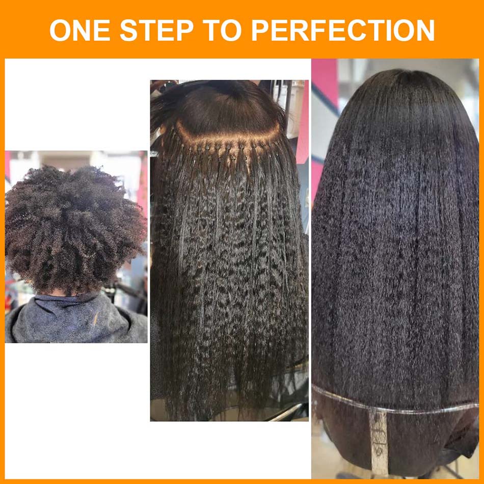 Hesperis-Extensions de Cheveux Naturels Crépus Lisses pour Femme Noire, Micro Boucle Ombré, 100 Mèches/Paquet