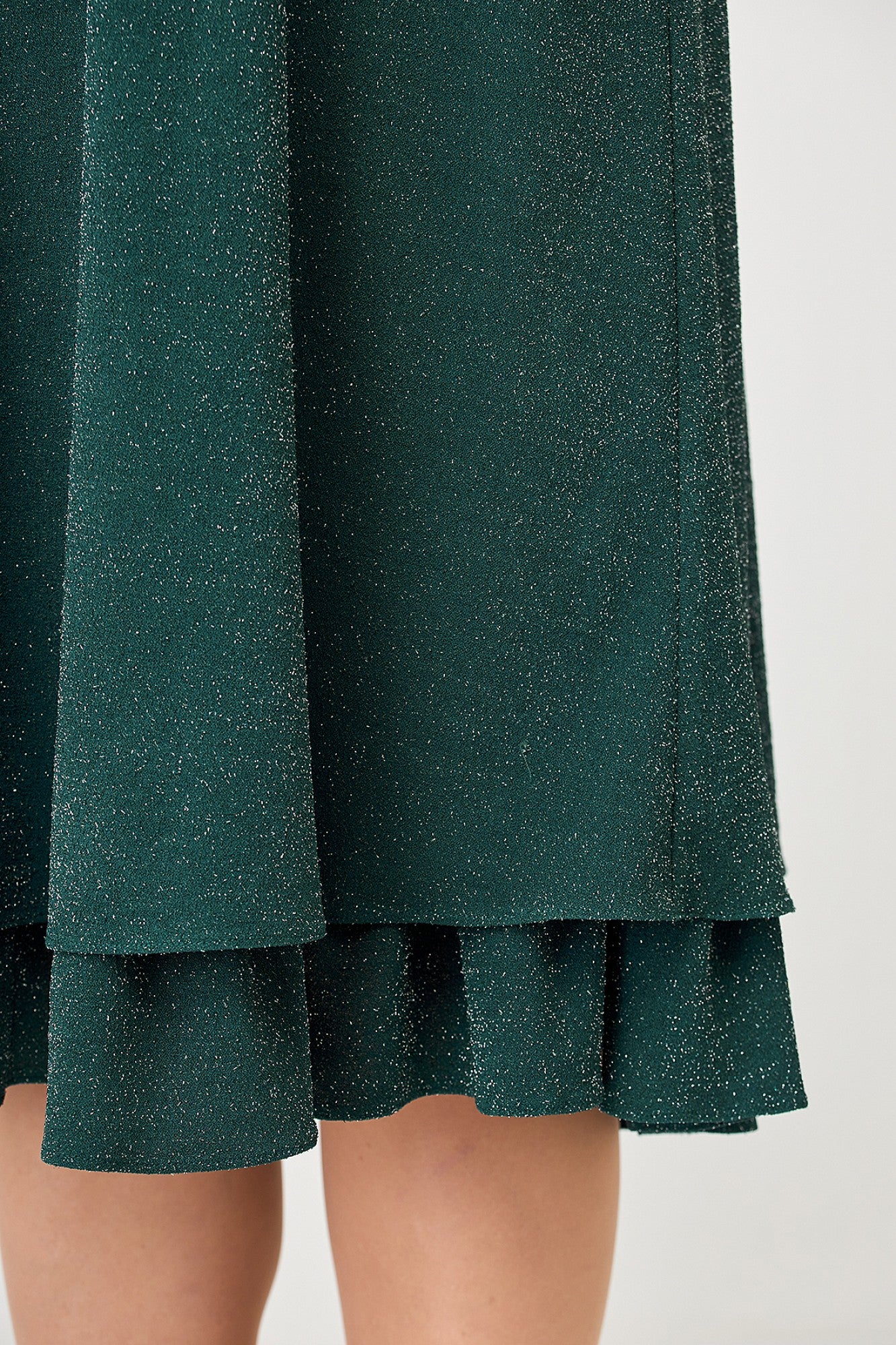 フリル裾の大きいサイズのスパンコールドレス,3/4袖,ラウンドネック,ルーズ,ヴィンテージ,カジュアル,エレガント,花嫁の母,ファッショナブル,2024