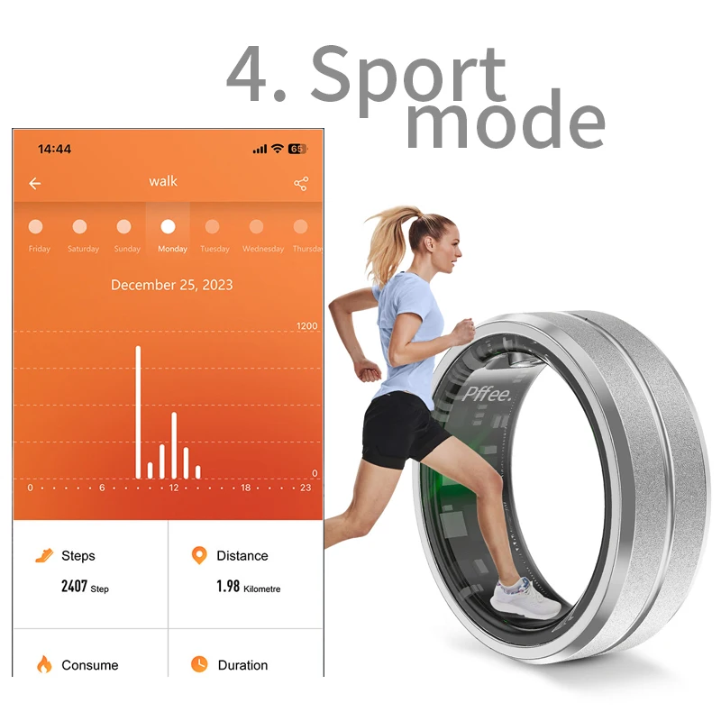 Pffee Lord Of The Rings สําหรับผู้หญิงผู้ชายเครื่องประดับแหวนสมาร์ท Gadgets กีฬาผู้ชายสุขภาพ Tracker Heart Rate เลือดออกซิเจน Monitor