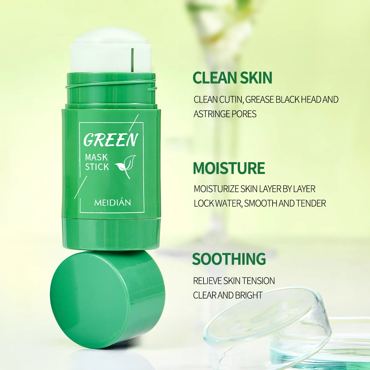 ชาเขียวมะเขือยาว Solid Mask Deep Cleanser Oil Control BALANCE Antioxidan รูขุมขนหดตัวลบสิวหัวดํา Refreshing Mud Mask