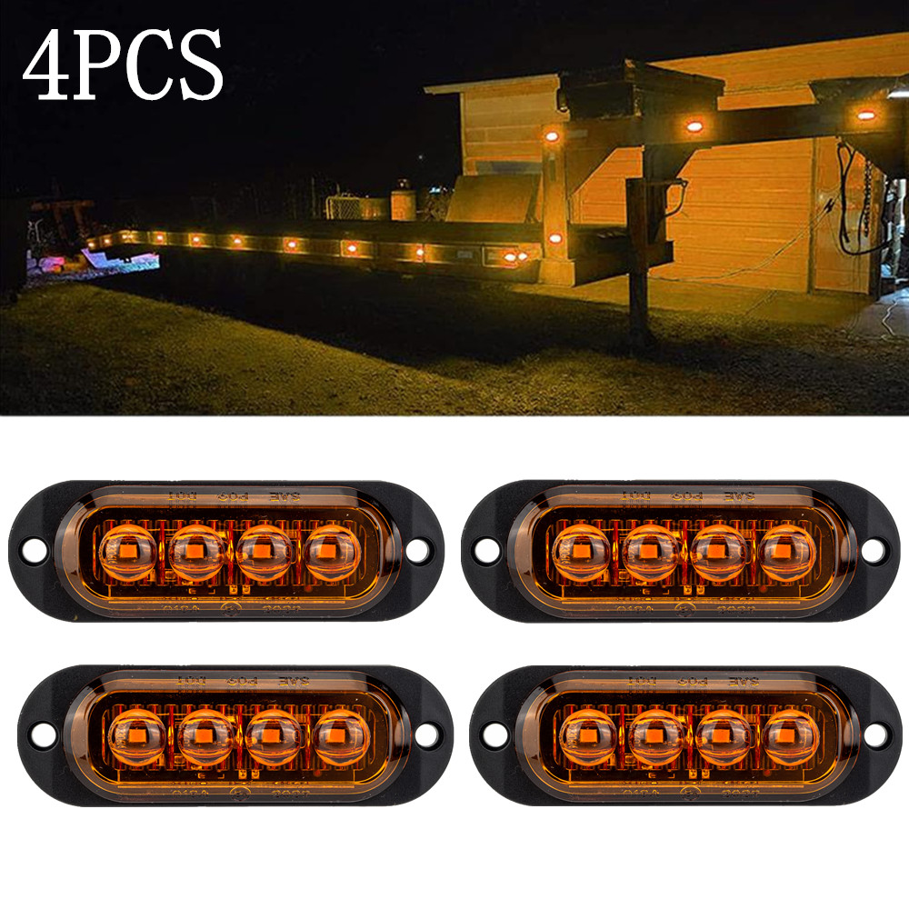 4 szt. Oświetlenie ciężarówki LED światła przyczepy soczewki lampy boczne światła obrysowe tylne światła LED 12 V/24 V akcesoria do przyczep lampka ostrzegawcza